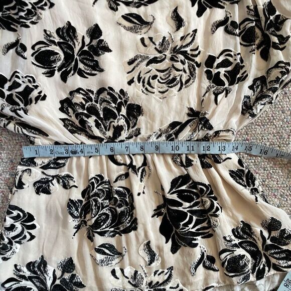 Alice + Olivia Silk Velvet Floral Peplum Blouse - Picture 10 of 10